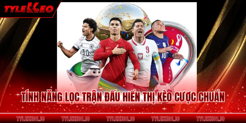 Tính năng lọc trận đấu hiển thị kèo cược chuẩn